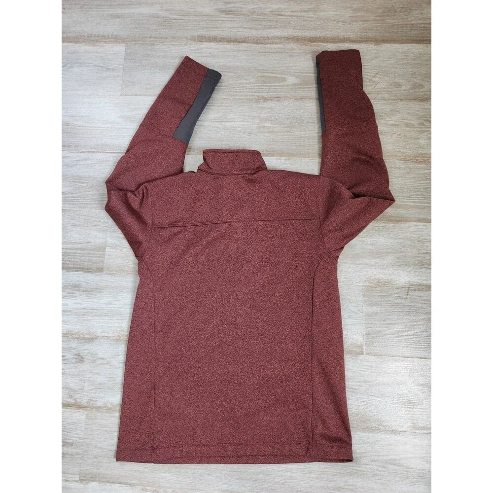 The North Face 1/4 Zip Pullover Jacket Red Heather Stretch Mens M EUC Canyonland